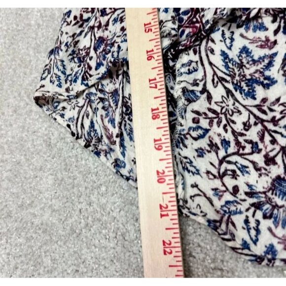 Free People Blouse Women’s Multicolored Floral Short Sleeve Size XS - Picture 4 of 8